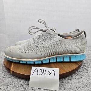 Cole Haan ZeroGrand Gray Blue Stitchlite Casual Lifestyle Oxford Sneaker Mens 13